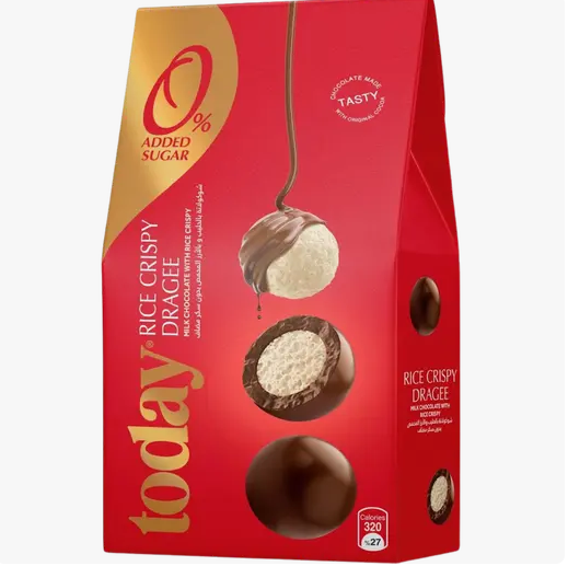 Today No Added Sugar Milk Chocolate Crispy Dragee, 60g