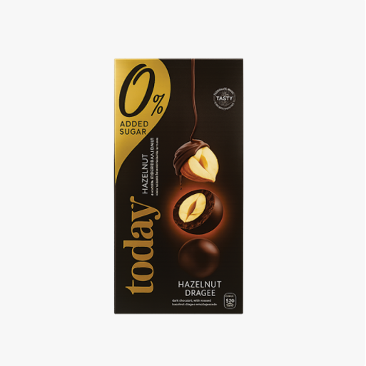 Today No Added Sugar Dark Chocolate Hazelnut Dragee 60 g
