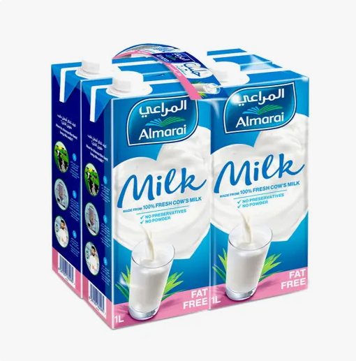 Almarai Long Life Fat Free Milk 4x1L