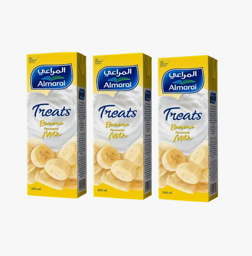 Almarai Treats Banana Flavored Milk, 3x200ml