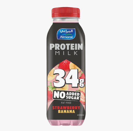 Almarai Strawberry Banana Fat Free Protein Milk, 320ml