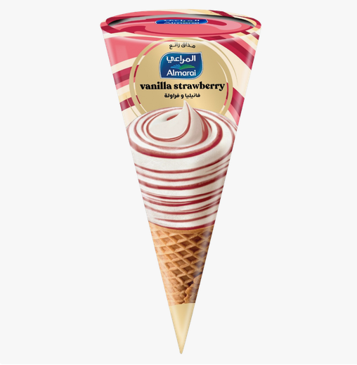 Almarai Vanilla Strawberry Cone Ice Cream, 120ml