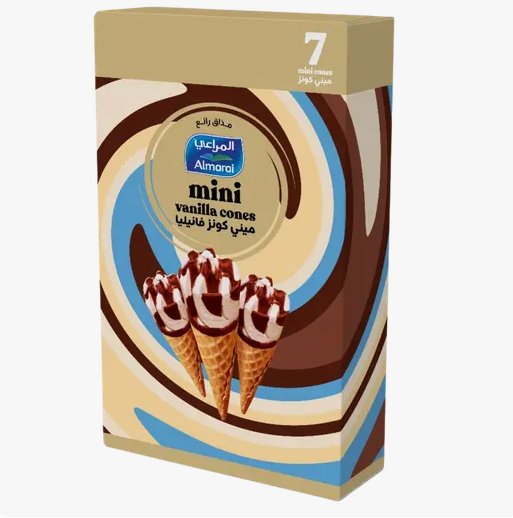 Almarai Mini Vanilla Cone Ice Cream, 196ml
