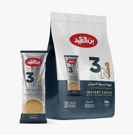 Al Ameed 3 in 1 Instant Coffee Sachets, 30