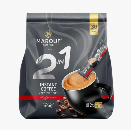 Marouf 2-in-1 Instant Coffee Sachets, 30x11g