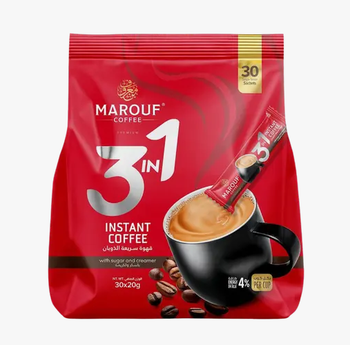 Marouf 3-in-1 Instant Coffee Sachets, 30x20g