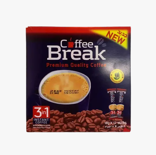 Coffee Break 3 in 1 Instant Coffee, 12x18g