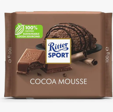 Ritter Sport Cocoa Mousse Chocolate, 100g