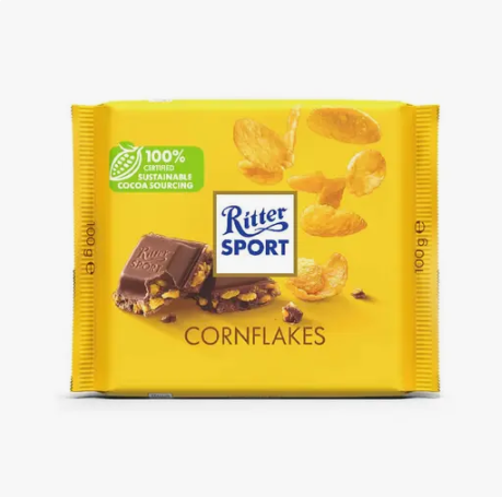 Ritter Sport Milk Chocolate with Hazelnuts, 100g
