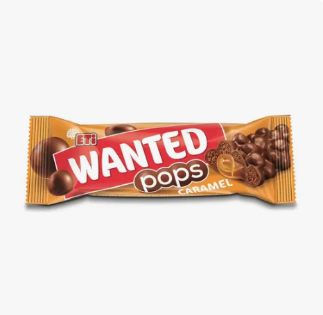 Eti Wanted Pops Caramel Chocolate, 28g
