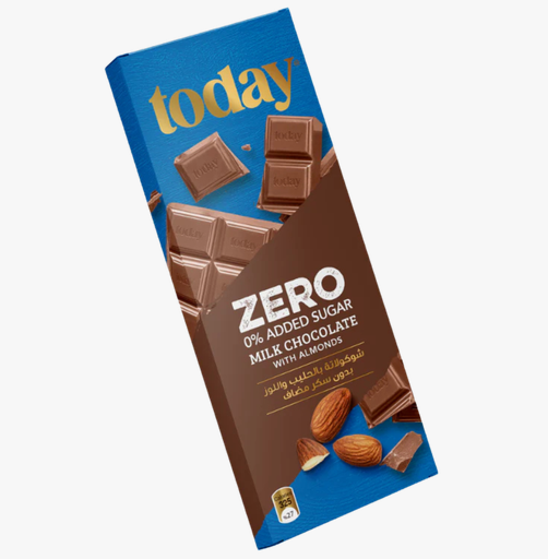 Today Milk Chocolate with Almonds No Added Sugar, 60g